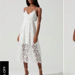ASTR white midi lace dress